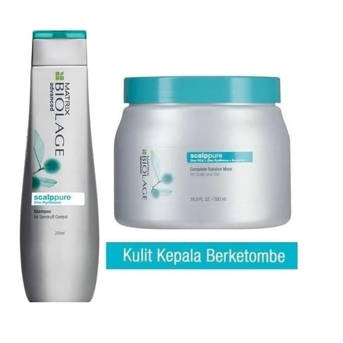 MATRIX Biolage Scalppure Complete Solution Hair Mask - Masker Perawatan Rambut Kulit Kepala Berminyak Anti Ketombe 500 ml