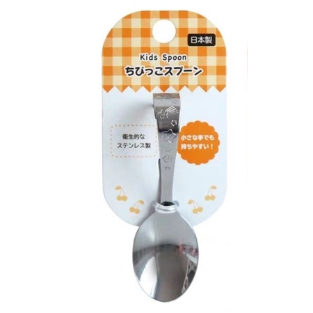 Made in Japan Training Spoon Fork Round Baby Blw Sendok Makan Anak Belajar Stainless Steel Toddler Kecil