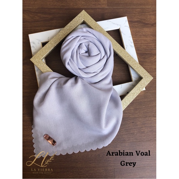 Part 1 Voal Arabian Jilbab Polos Sahara Hijab Segiempat-Grey
