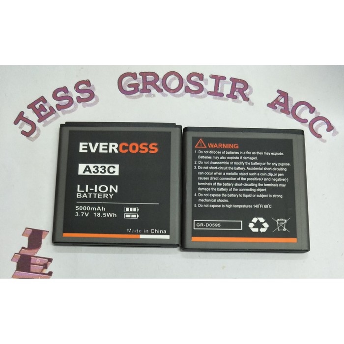 Baterai Battery Double Power Evercoss Evercross Cross A33C Jump Series - Hitam