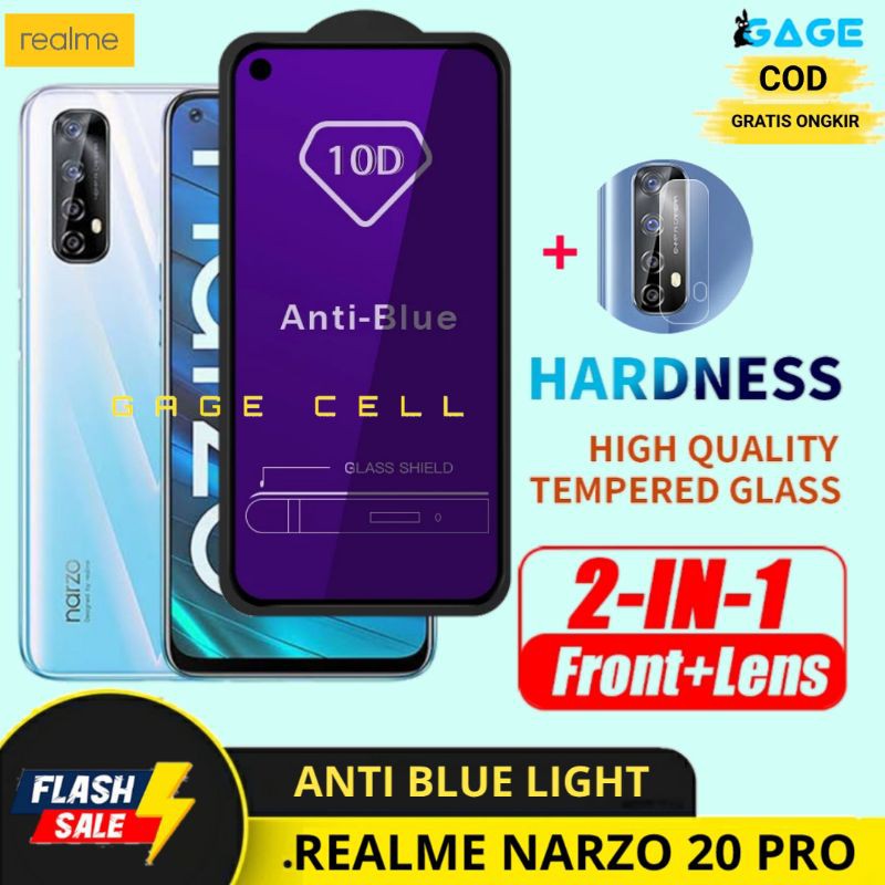 2IN1 - TEMPERED GLASS ANTI BLUE LIGHT REALME NARZO 20 PRO TG ANTIGORES RADIASI REALMI NARZO 20PRO