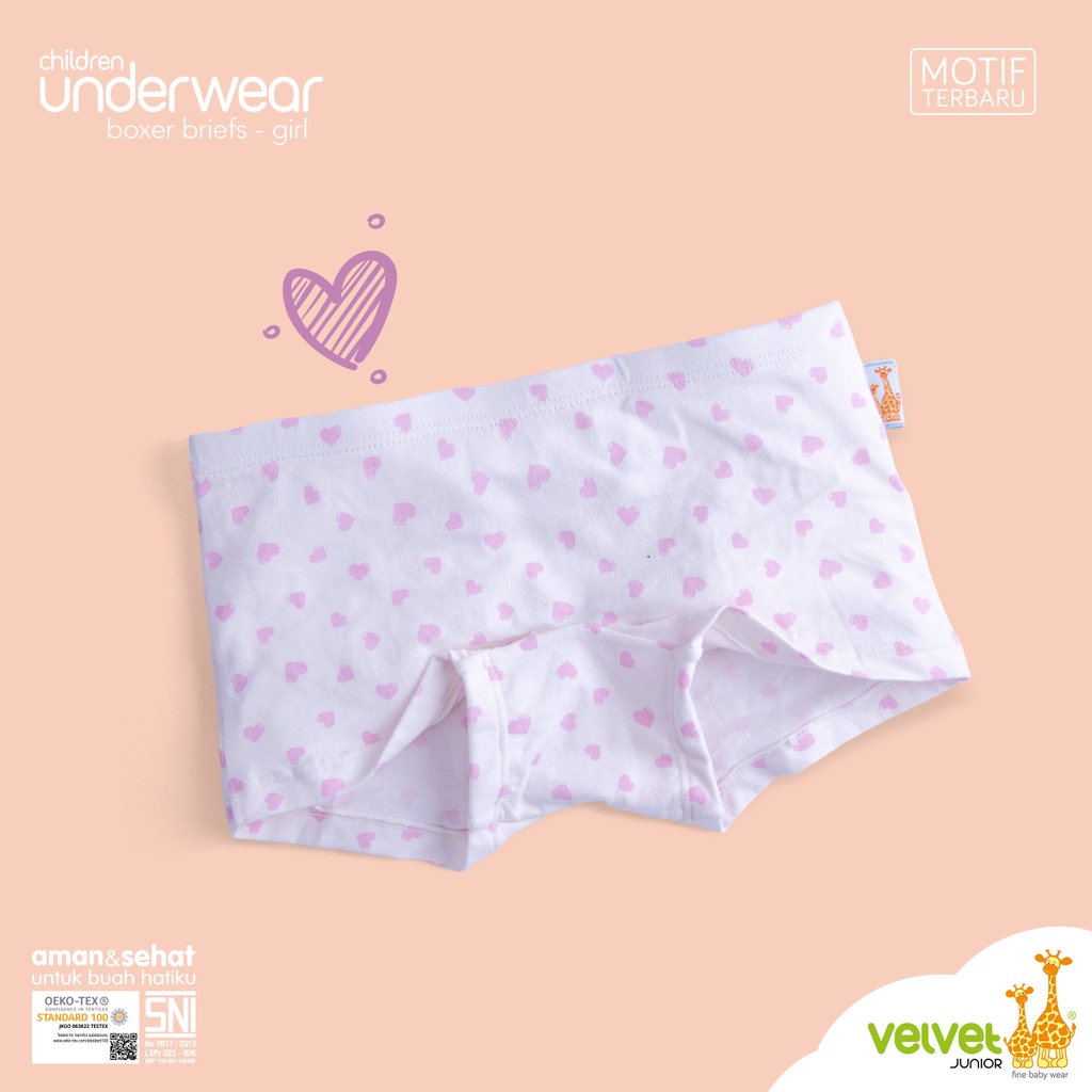 Velvet Junior UnderWear Celana Dalam Anak Perempuan Boxer - Flat Pack 5 Girl