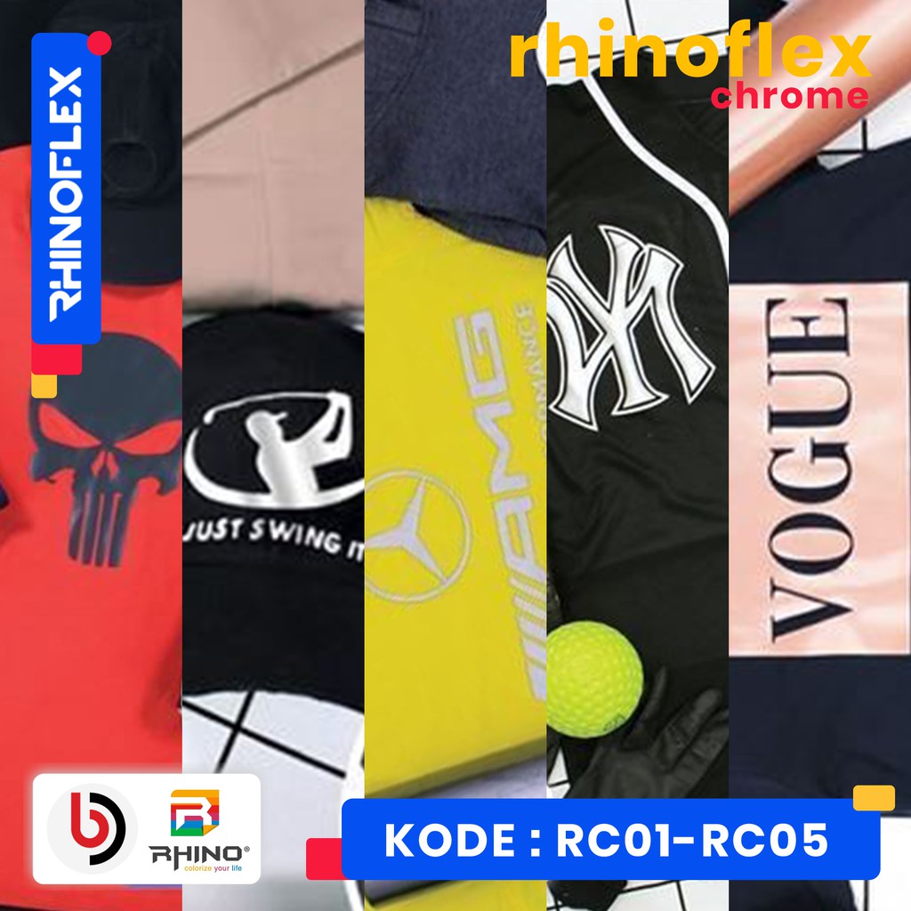 Polyflex Korea PU Chrome Rhinoflex ukuran 0,5x1m Bahan Cutting Heat Transfer