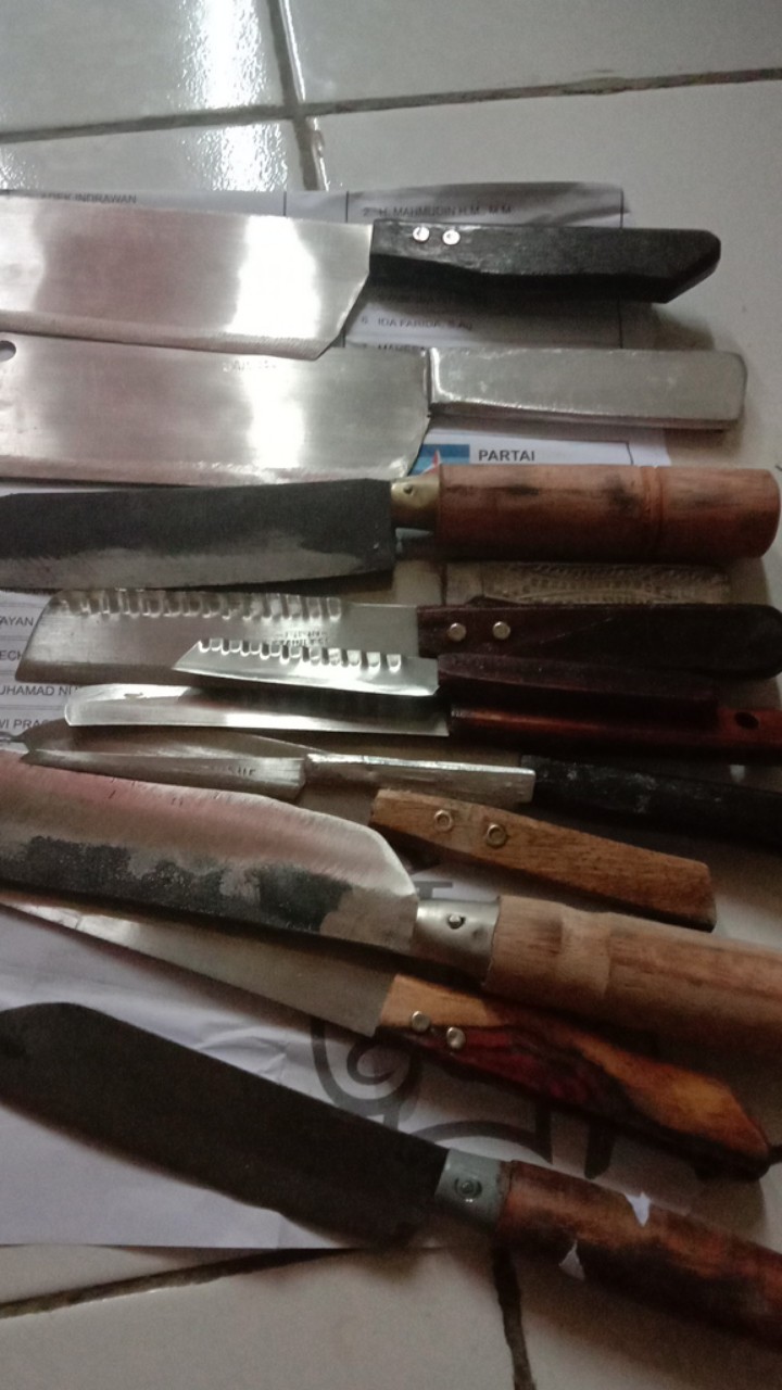 Paket 13 Pisau Dapur Cacah Cincang Daging Buah Sayur Usul Lambu - Bahan Baja & Stainless