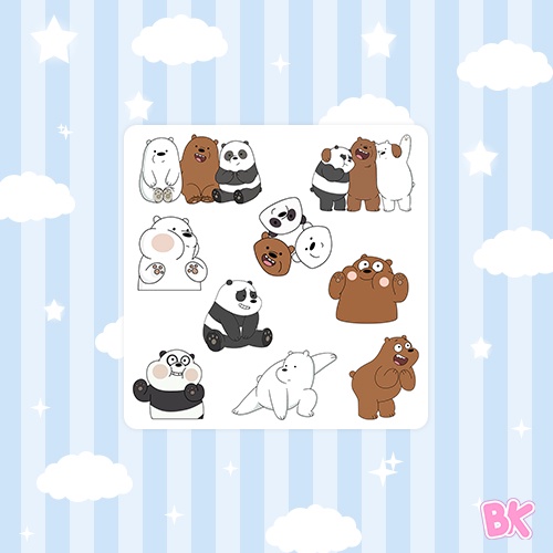 

[BK] Stiker We Bare Bear Deco Waterproof
