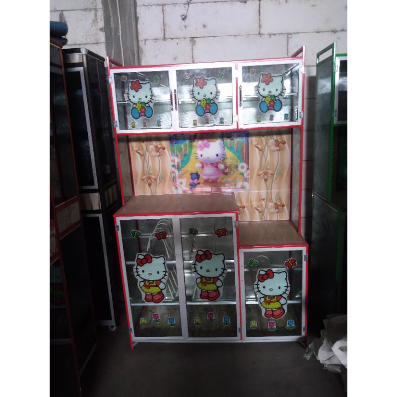 rak piring 3pintu warna karakter