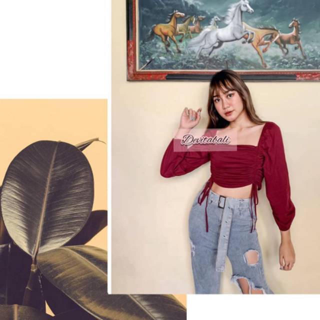 COSTA BLOUSE , SQUARE NECK  BLOUSE