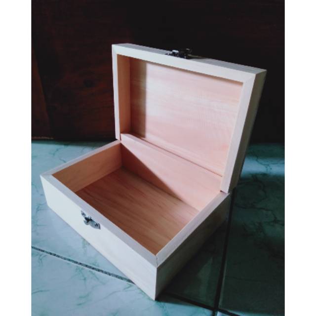 Kotak kayu 20 x 12 x 7 cm box polos