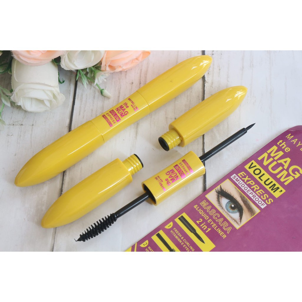 [PER LUSIN]MAYBELLINE 2in1 MASKARA + EYELINER