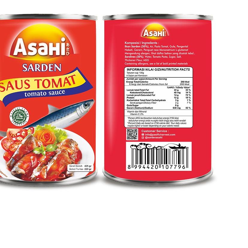 

Paling Laris AsaHi Sarden Saus Tomat 155 gr - Buy 2 Get 2 Saus Tomat 155gr DE9,,,