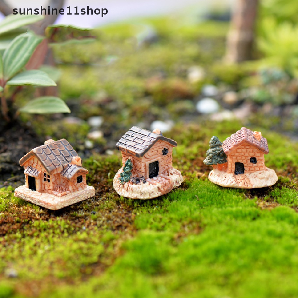 1pc Miniatur Rumah Bahan Resin Untuk Dekorasi Taman