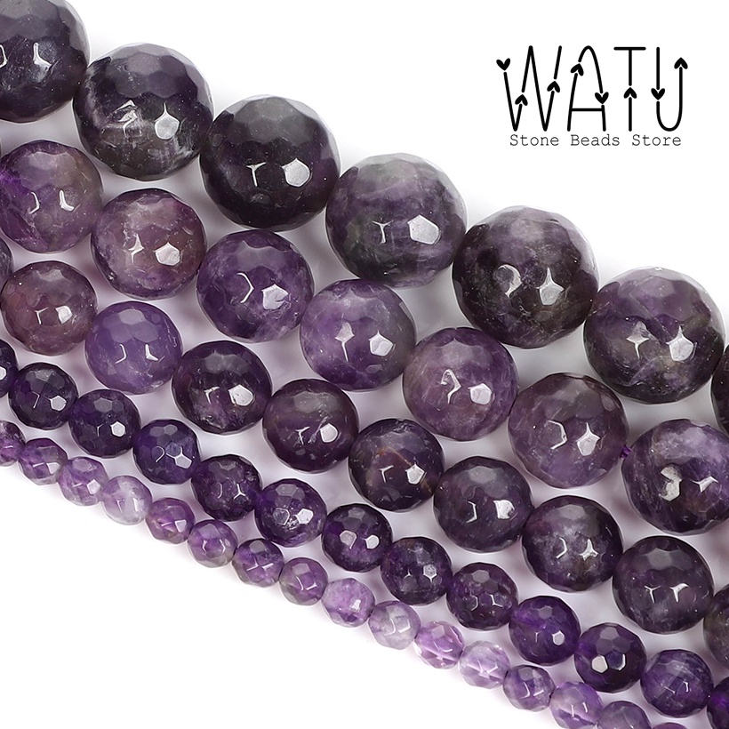 Batu Kecubung Amethyst Faceted Beads