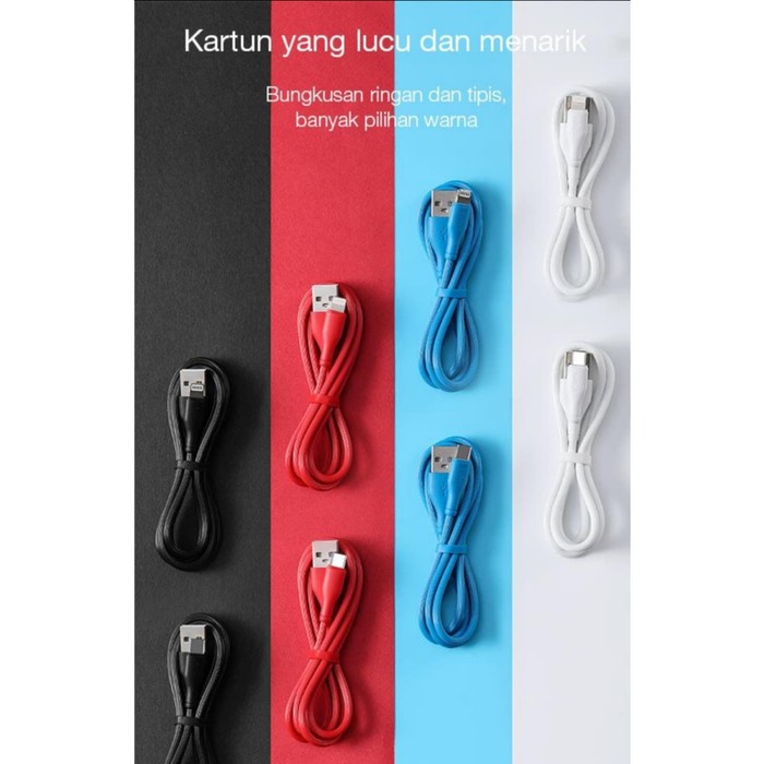 NA - Kabel Lightning Robot 2.4A Charge dan Data 100cm Kabel Iphone TL100