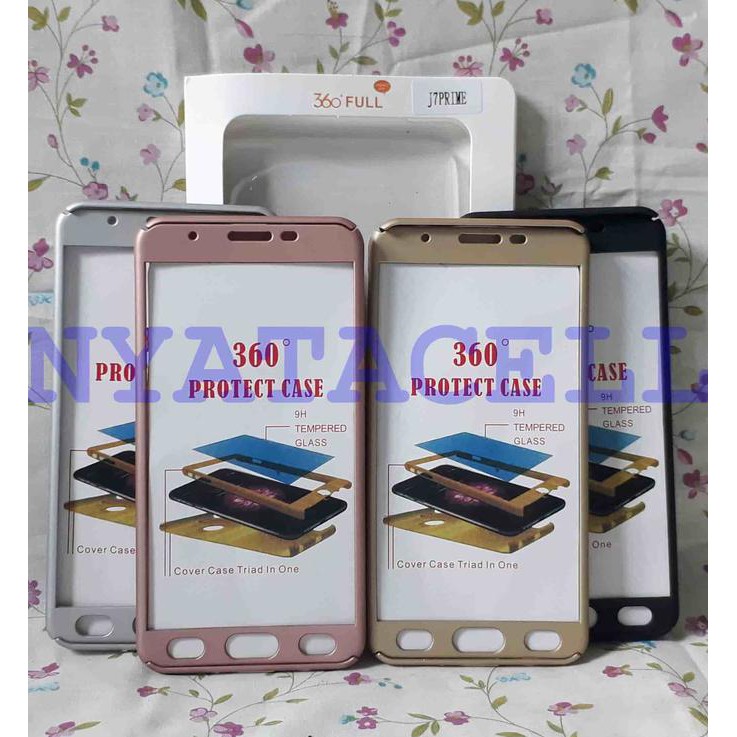NEW CASE PROTECT 360 SAMSUNG J7 PRIME SLIM HARD/IPAKY/FULL BODY/CASING - HITAM MILENIA