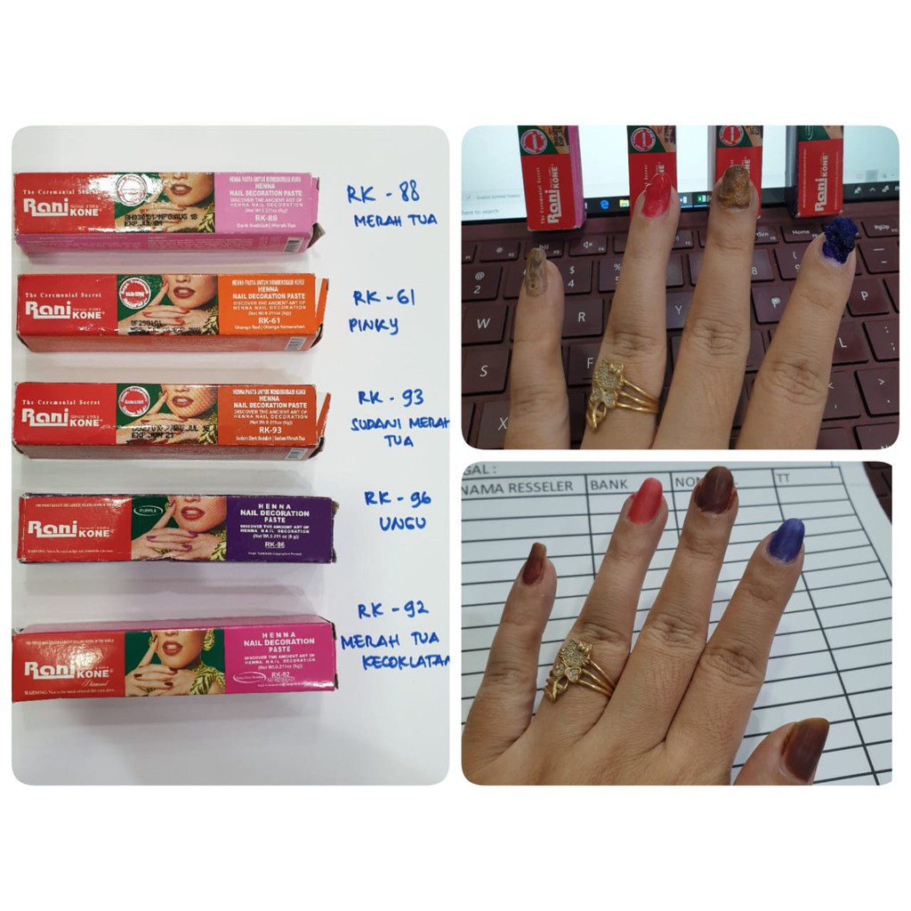 KECIL 6GR RANI KONE HENNA CAT KUKU HALAL HYENNA Shopee Indonesia