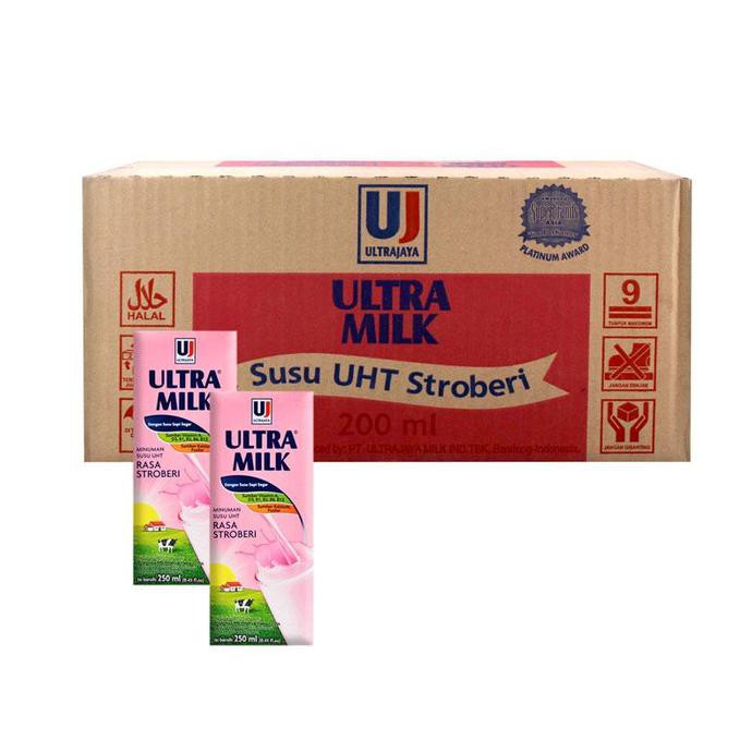 

Ultra Milk Stwaberry 200 Ml *24Psc FREE ONGKIR