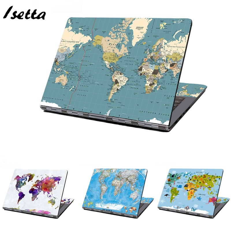 World Map Laptop Skin 15 Dell Laptop Stickers 13"14" Sticker Cover mackbook decal for hp/acer/ asus/