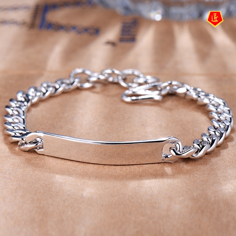 [Ready Stock]Men's Silver Bracelet Simple Fashion Temperament