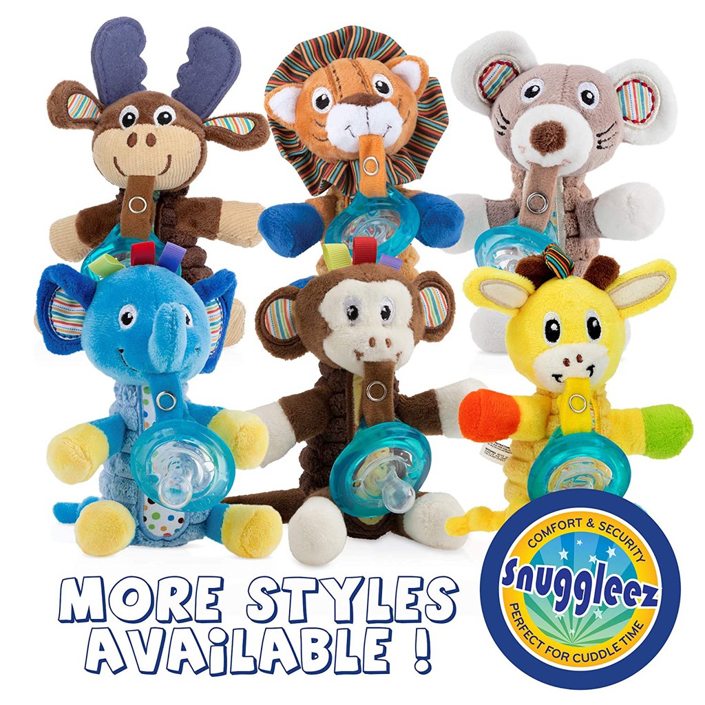 Nuby Calm Snuggleez Pacifier Natural Flex with Plush Set 0-6m