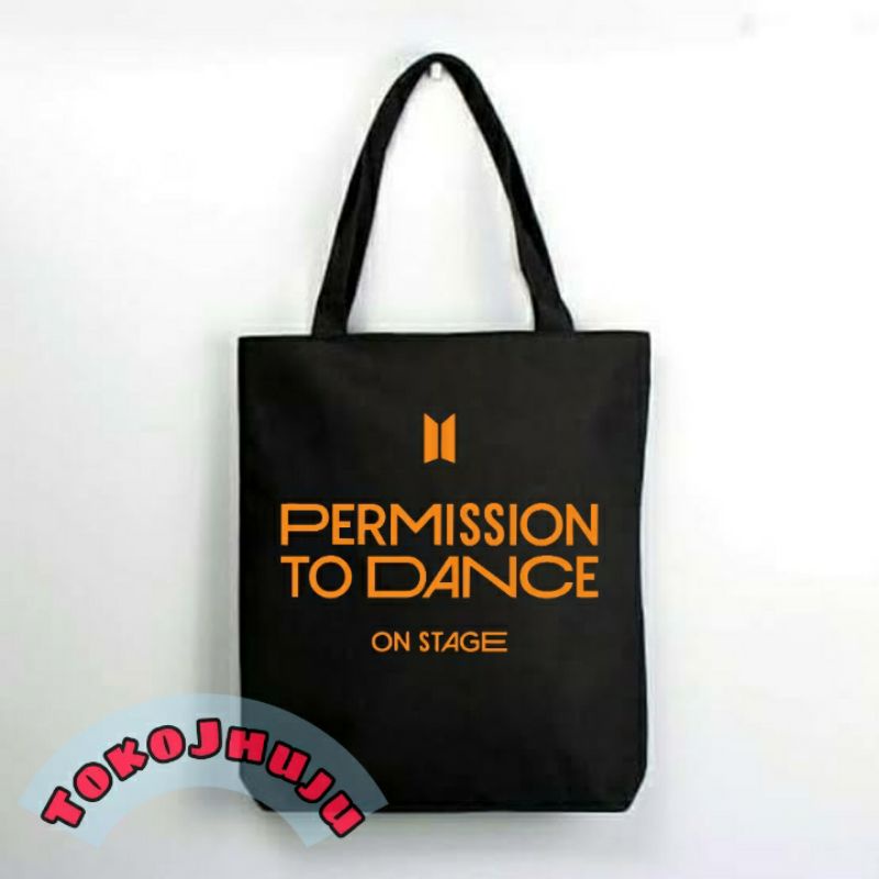 Totebag Zipper BTS Permission To Dance On stage sablon oren