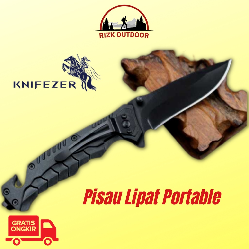 Pisau Survival Baja  Pisau Outdoor Peralatan Survival Lipat Panjang / Pisau Mini Lipat KNIFEZER Pisa