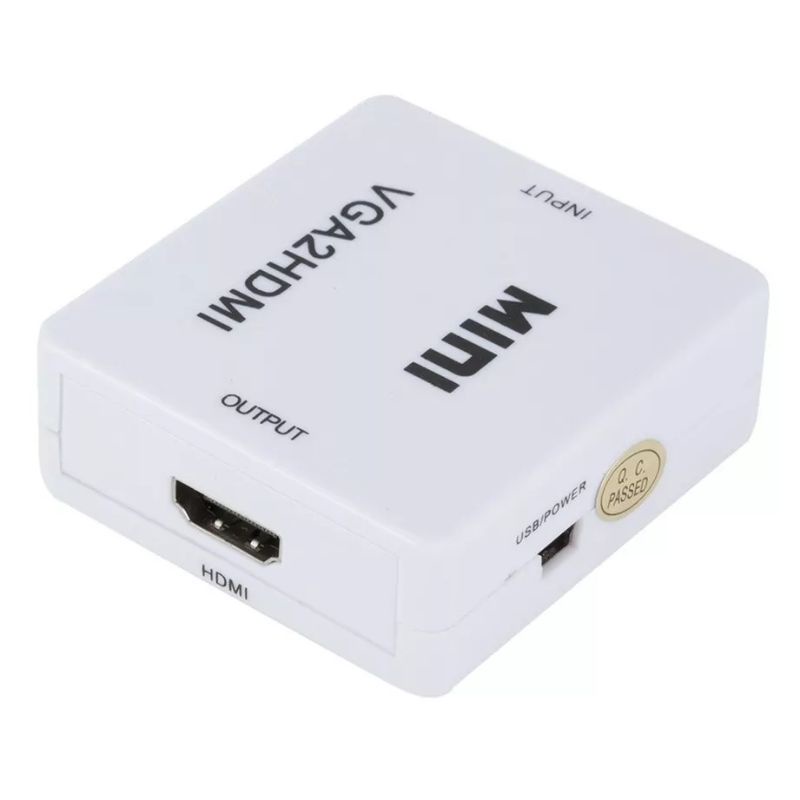Konverter Aktif VGA ke HDMI Full HD converter adapter adaptor komputer laptop notebook proyektor decoder ps Bogor karaoke audio video HUB
