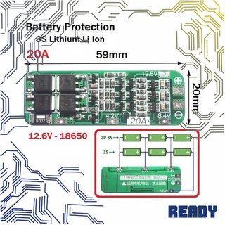 modul bms 3S 20A li-polymer li-lon lithium battery 18650 charger battery