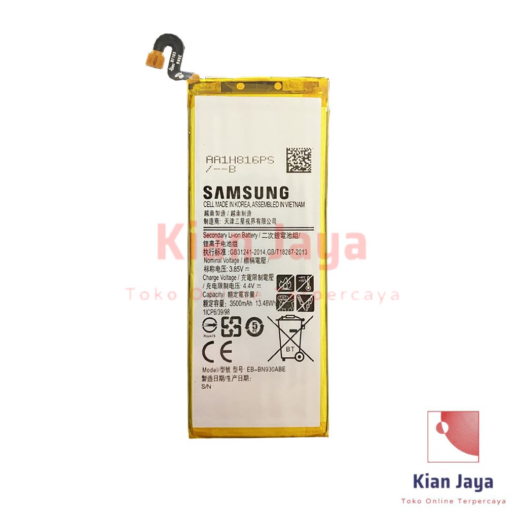 Baterai Samsung Note 7 Duos N930 N930G Original OEM Batre Batrai Battery Hp EB-BN930ABE Ori