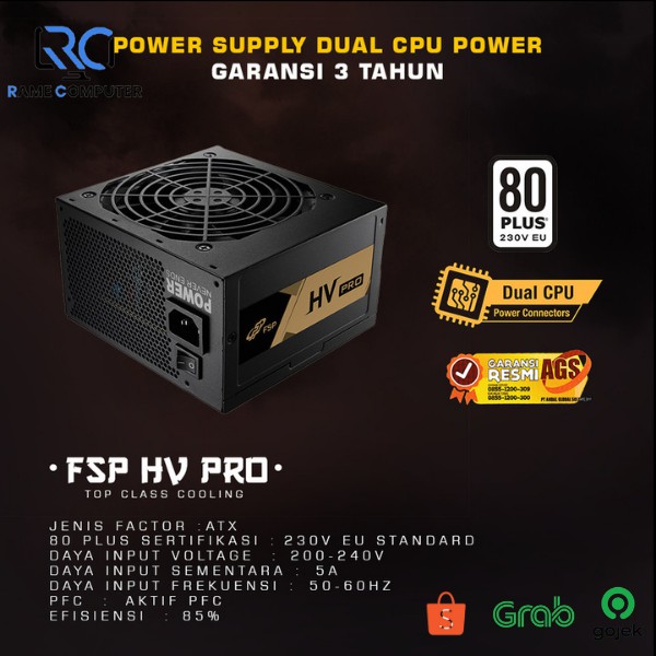 Power Supply FSP HV pro 550 Watt - PSU FSP HVpro 550W 80+