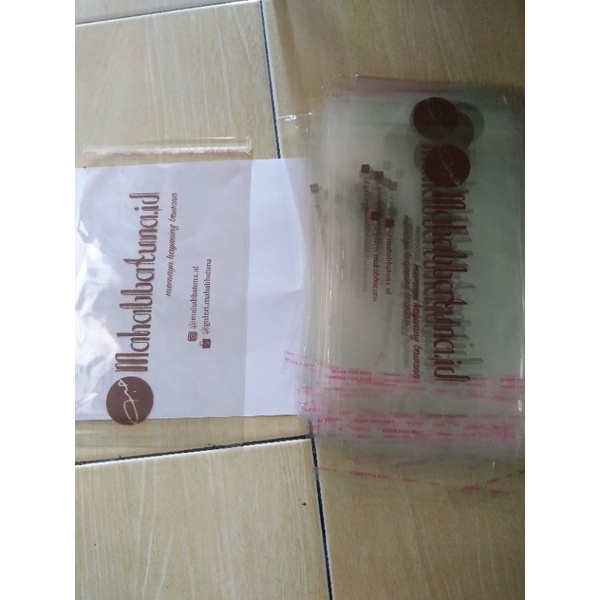 

sablon plastik PP ukuran 15x27 desain custom isi 100pcs