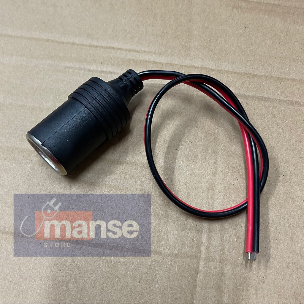 Socket Lighter + Kabel Tebal Female Cigarette Lighter Socket Mobil
