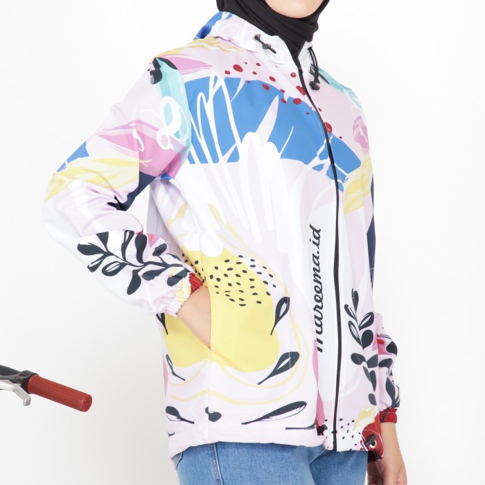 b01nnb Raia Jaket Parasut Printing Olahraga Sepeda Outwear Wanita T0G520