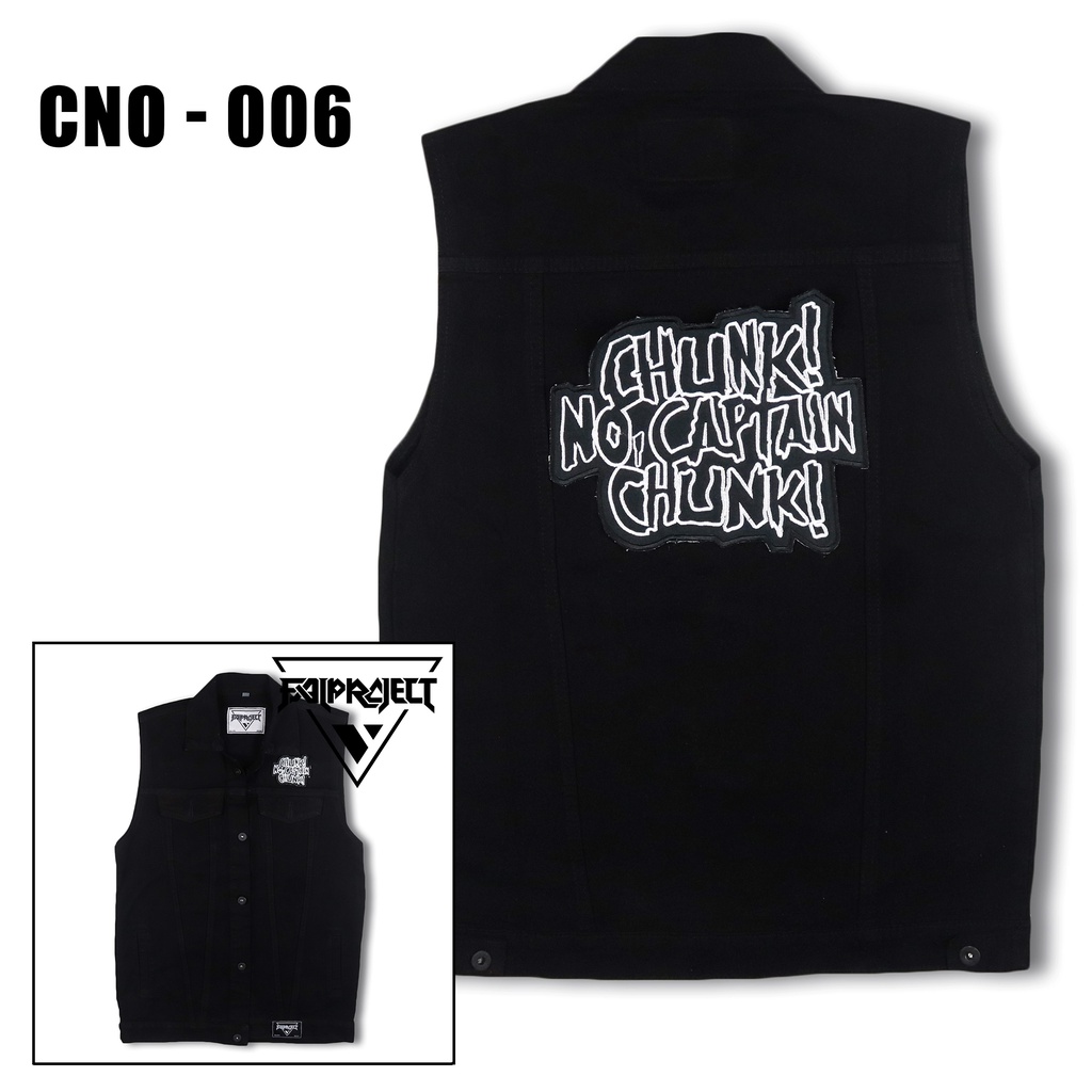 rompi jeans dengan bordir besar di punggung, jaket rompi jaket jeans denim vintage style motor casua