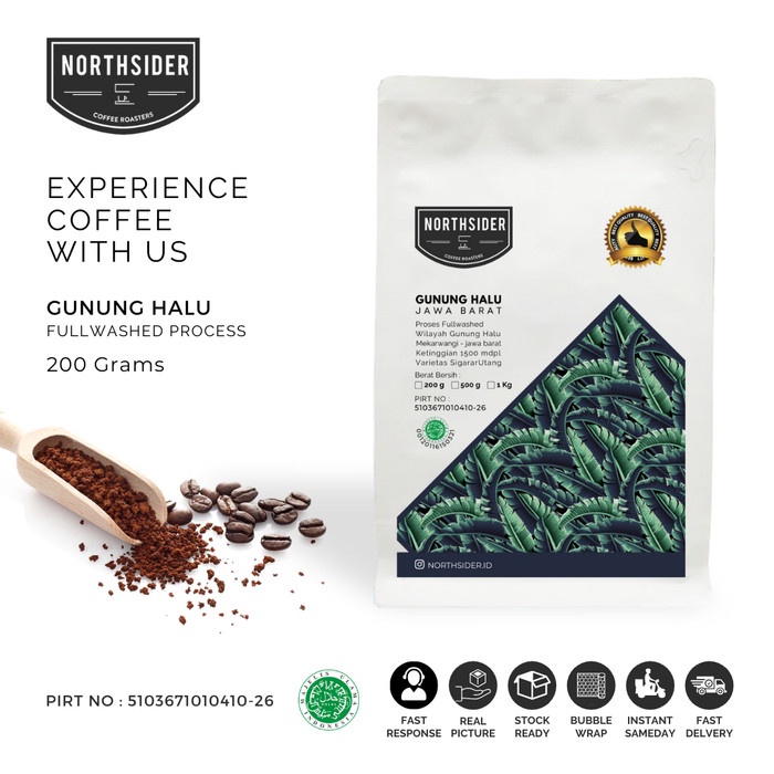 

kopi-biji- biji kopi arabika gunung halu washed - 200gr northsider coffee - biji kopi -biji-kopi.