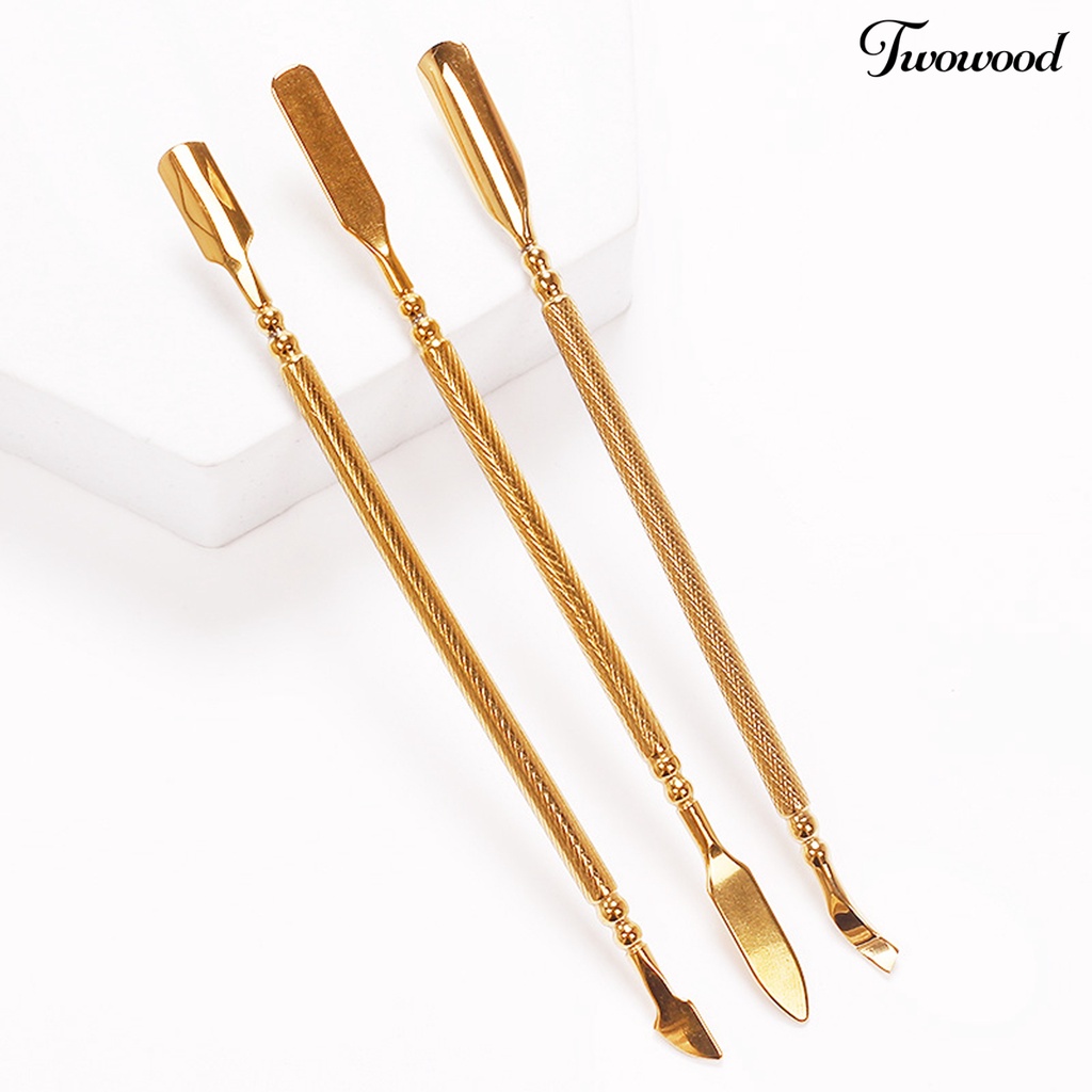 3pcs / Set Alat Manicure Bahan Stainless Steel Untuk Nail Art