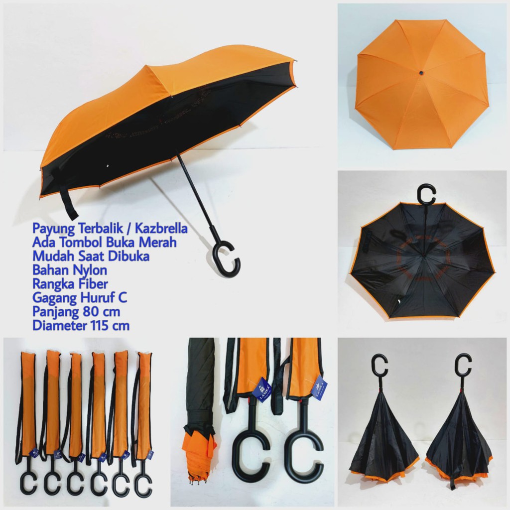 Payung Terbalik Reverse Umbrella Gagang C Kazbrella 006