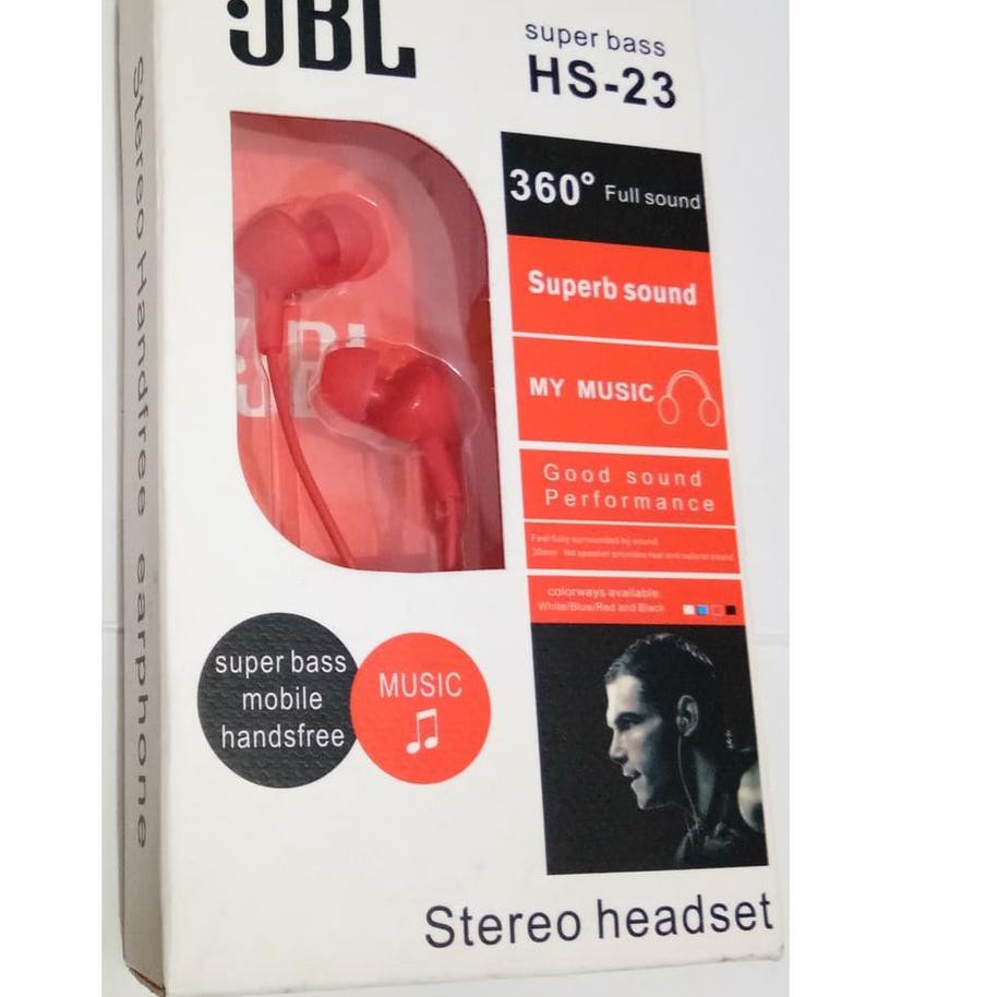 NEW PRODUK  Headset Handsfree JBL HS-23 SUPER BASS SOUND Stereo Earphone Universal C@D9 . .. . ..