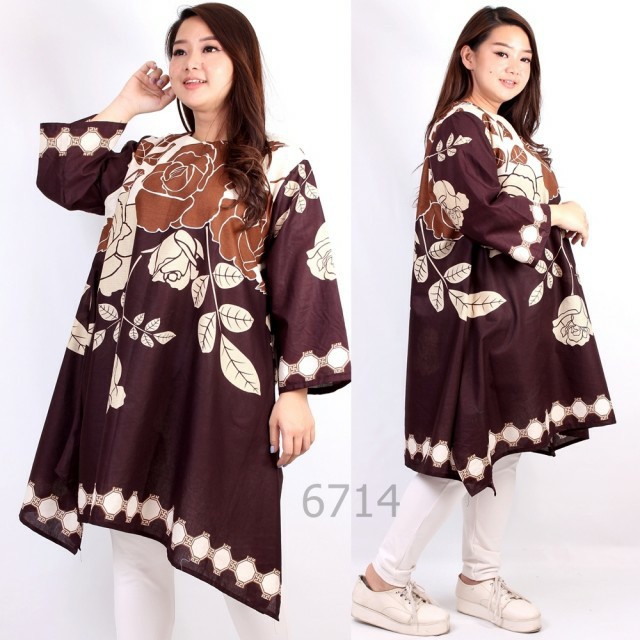 Atasan Baju Blouse Jumbo BigSize Valen Batik Perempuan Cewe Wanita Murah