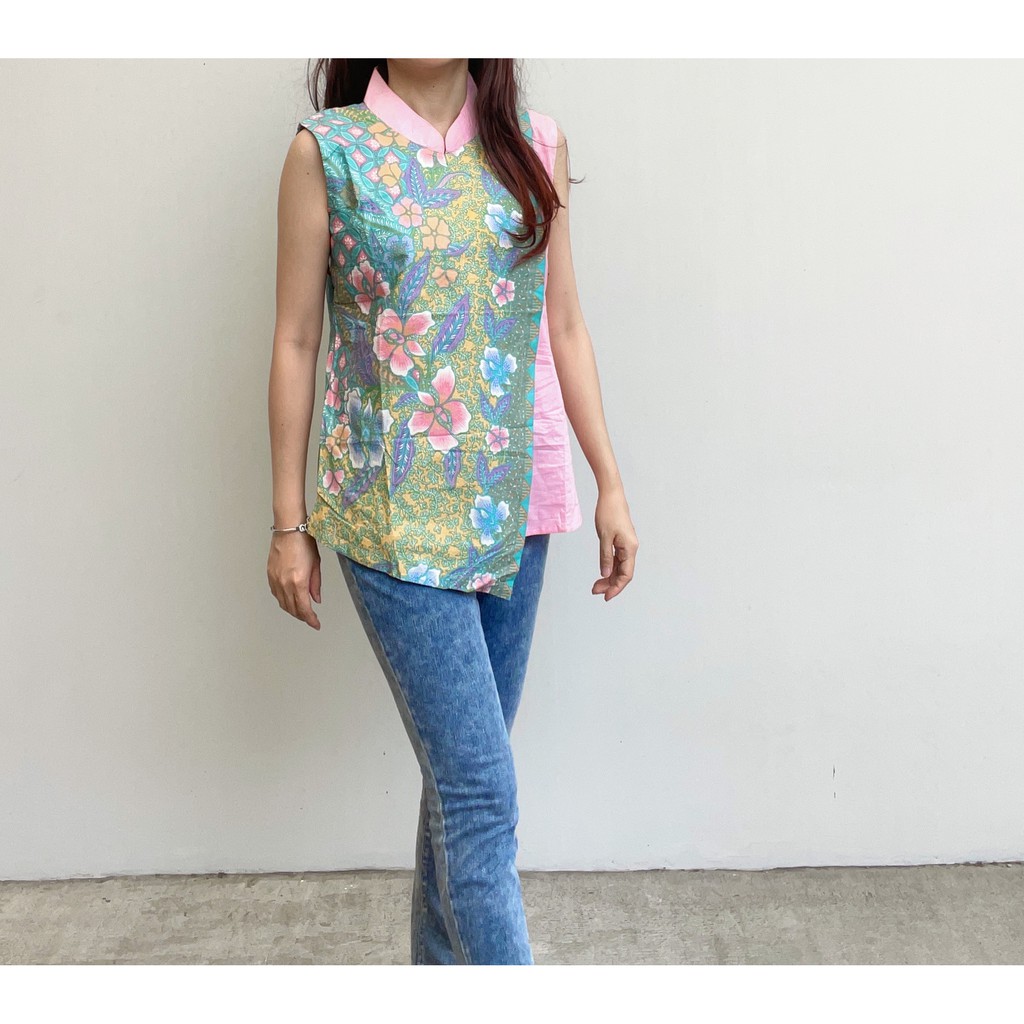 SL135 - Baju Atasan Batik Sleeveless Shirt