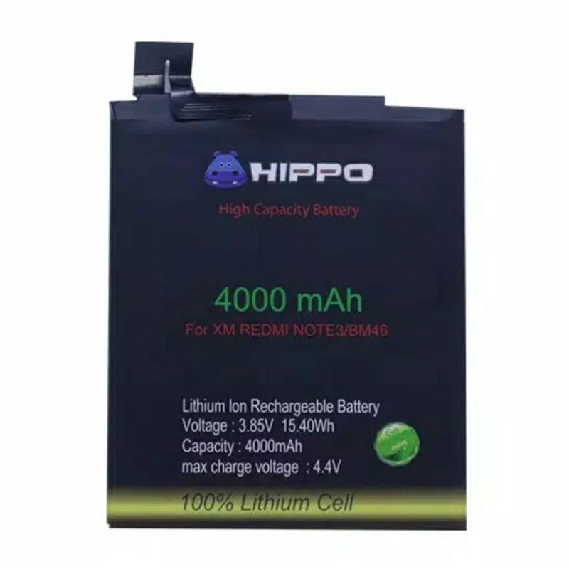 Baterai Batre Batrai Battery Hippo Bm46 Xiaomi Redmi Note 3 Pro BM 46 Redmi Note 3 Note3 Pro