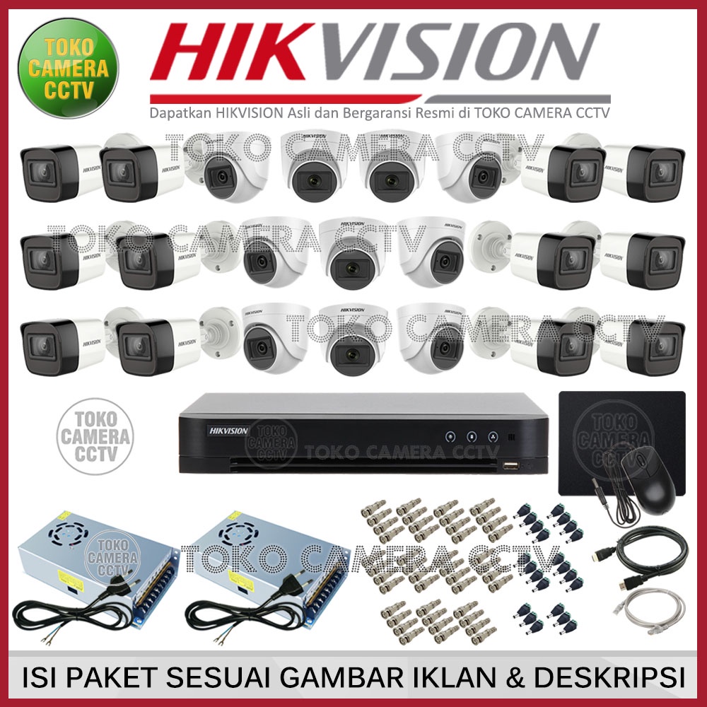 PAKET CCTV HIKVISION 2MP 32 CHANNEL 22 KAMERA