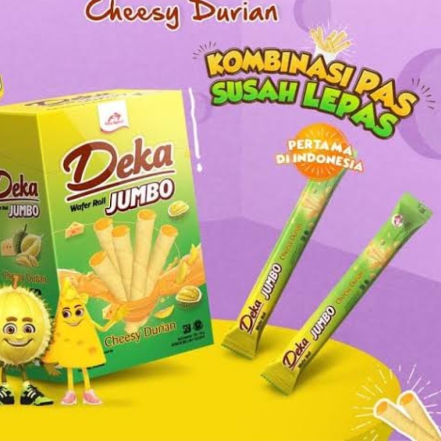 

JUAL DEKA WAFER JUMBO CHEESY DURIAN (1box isi 20pcs)/TERMURAH