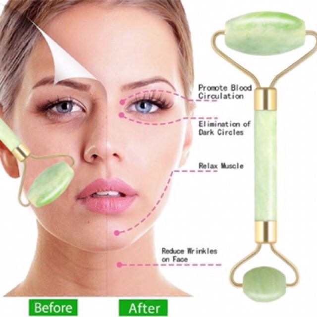 Roller Jade Face Roller Guasha Alat Pijat Wajah Facial Massage