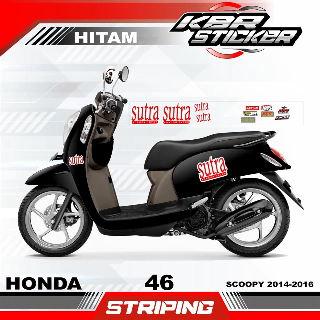 SCOOPY 2014-2016 stiker motor striping SCOOPY 2014-2016 motor honda motor sticker variasi Racing 46