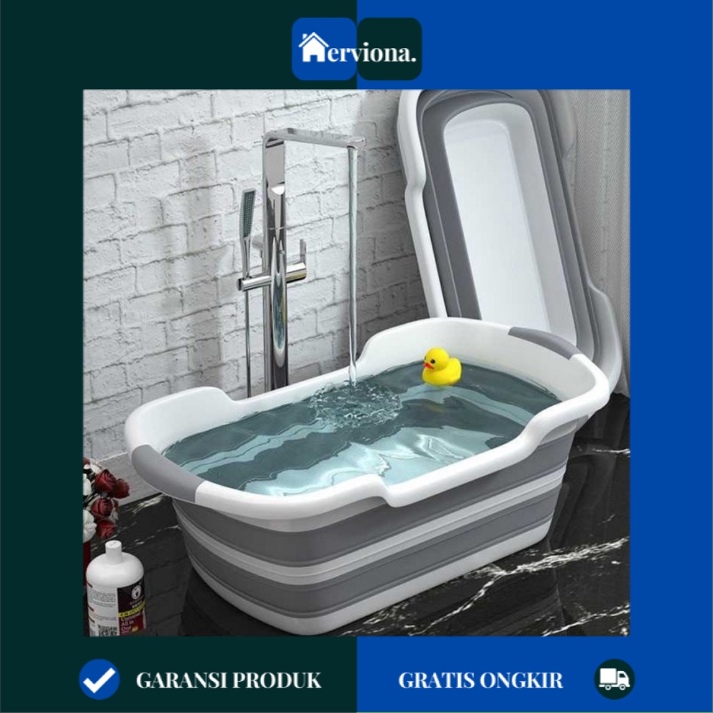Bak Mandi Bayi Lipat Baby Bathtub Foldable Ukuran Portable Baru Lahir