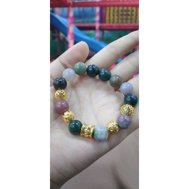 Gelang Batu Alam Asli Dengan Variasi Lapis Emas Gelang Madu Sulaiman Gelang Batu Impor