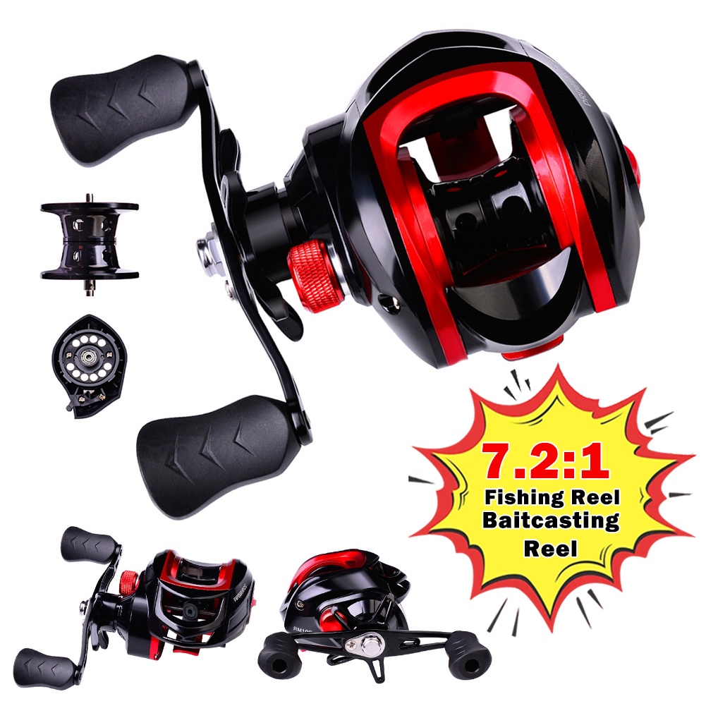 Baitcasting reel reel bc tangan kiri 10 kg drag 7.2:1 speed ratio Cangkir gulungan logam gulungan reel baitcasting