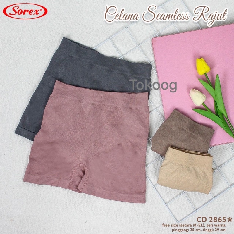 CELANA DALAM SHORT PANTS SEAMLESS CD BOXER WANITA RAJUT SOREX 2865 HOTPANTS