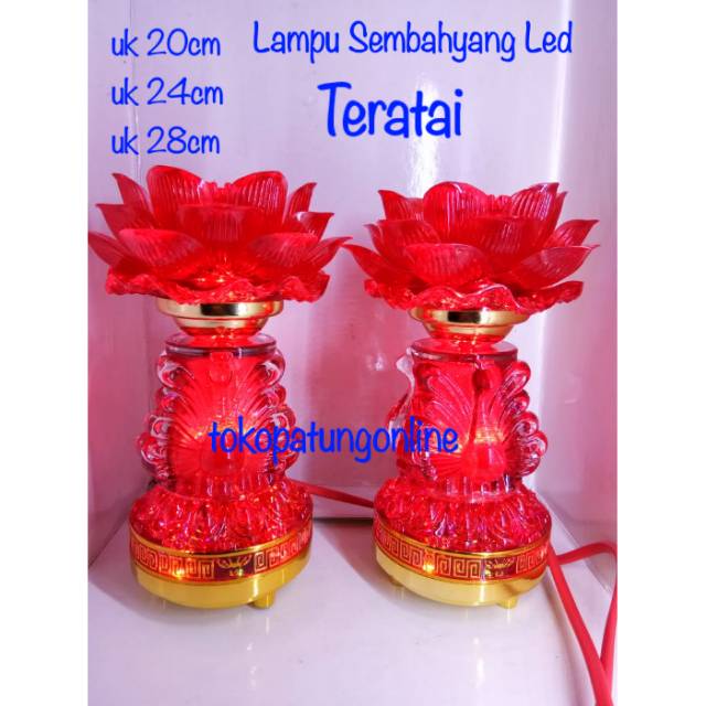 Lampu Sembahyang Teratai Led Kaki Menyala Full Uk 20cm
