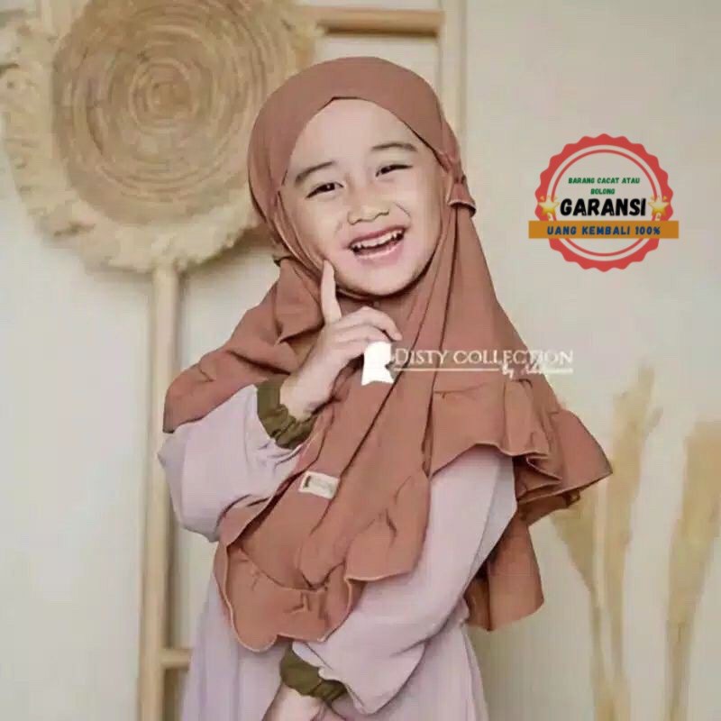 KITY jilbab bergo maryam ANAK rempel tali kriwil / bergo anak maryam non pet